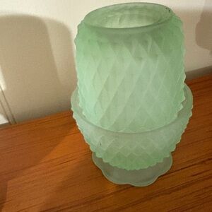 Vintage Frosted Diamond Point Fairy Lamp